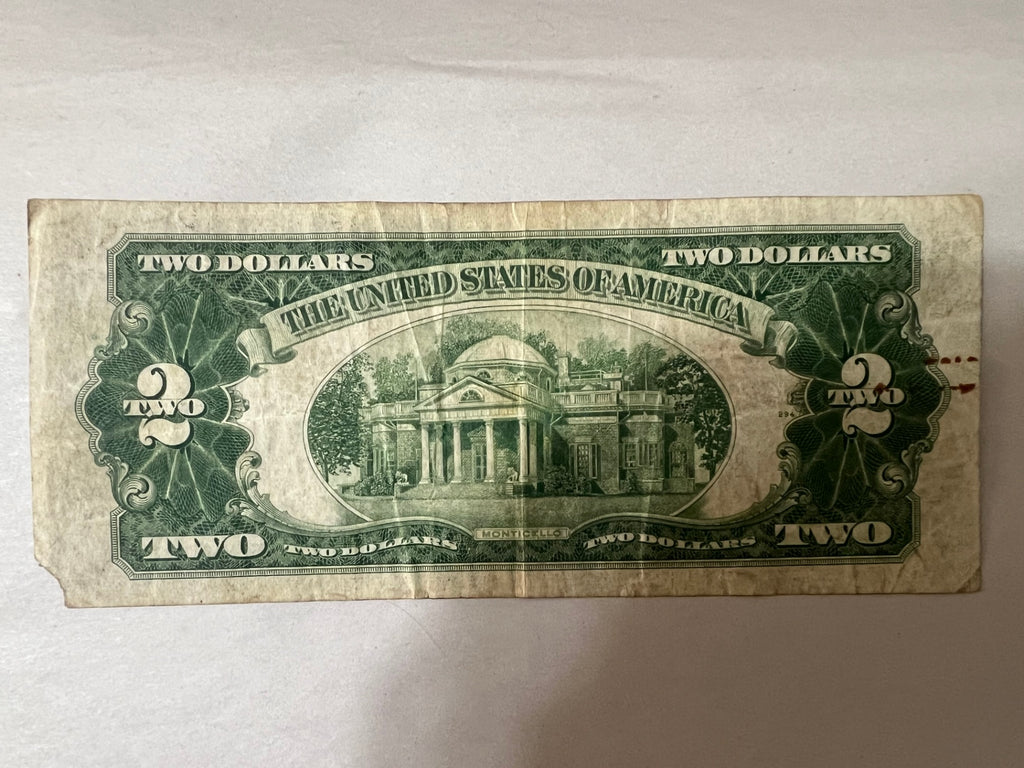 intage US Red Seal Note Lot $5 1928F & $2 1928D plus $1 Silver Cert 1957B