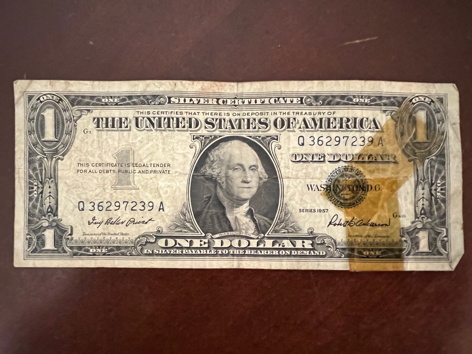 Vintage US Currency Lot 4 Silver Certificates & 1 Red Seal Two Dollar Note