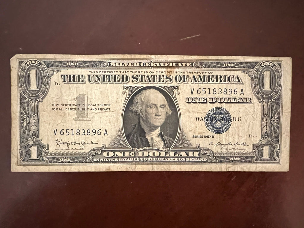 Vintage US Currency Lot 4 Silver Certificates & 1 Red Seal Two Dollar Note