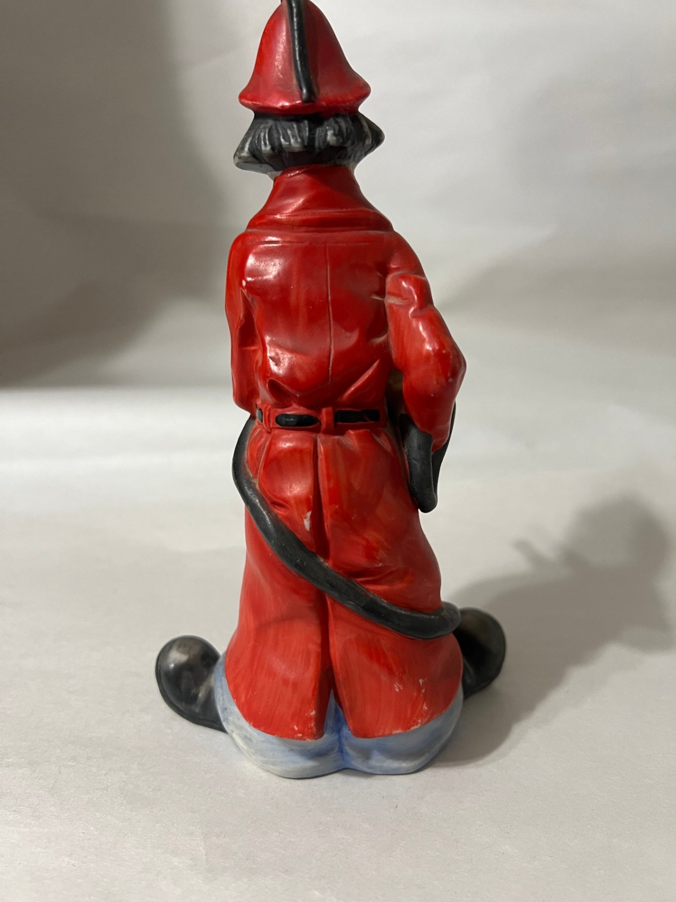 Vintage 1980 Seymour Mann Porcelain Fireman Clown Figurine Firefighter Red Hat