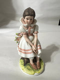 Vintage Lefton Becky Thatcher Figurine KW844 Tom Sawyer Series Hand Painted