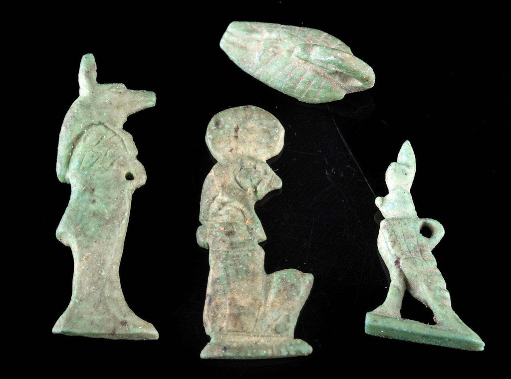 Ancient Egypt Faience Amulets Lot of 4