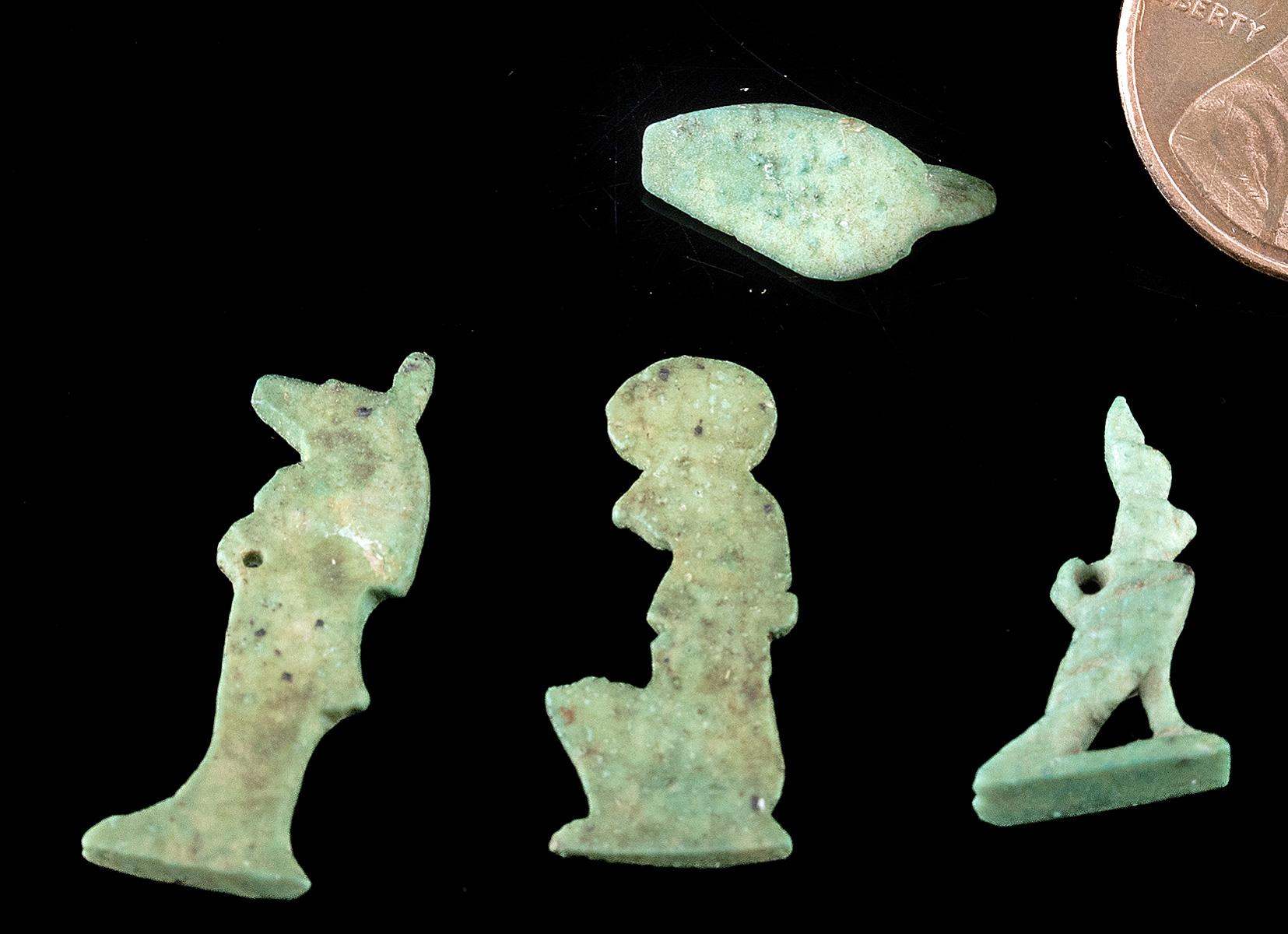 Ancient Egypt Faience Amulets Lot of 4