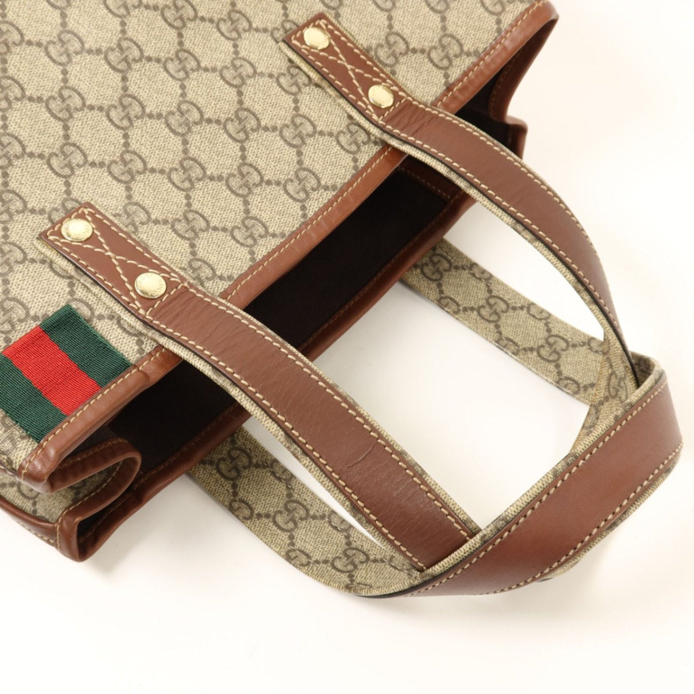 Gucci Small Vertical Web Loop Tote GG Supreme