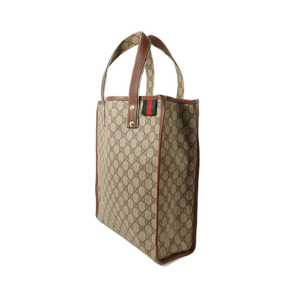 Gucci Small Vertical Web Loop Tote GG Supreme