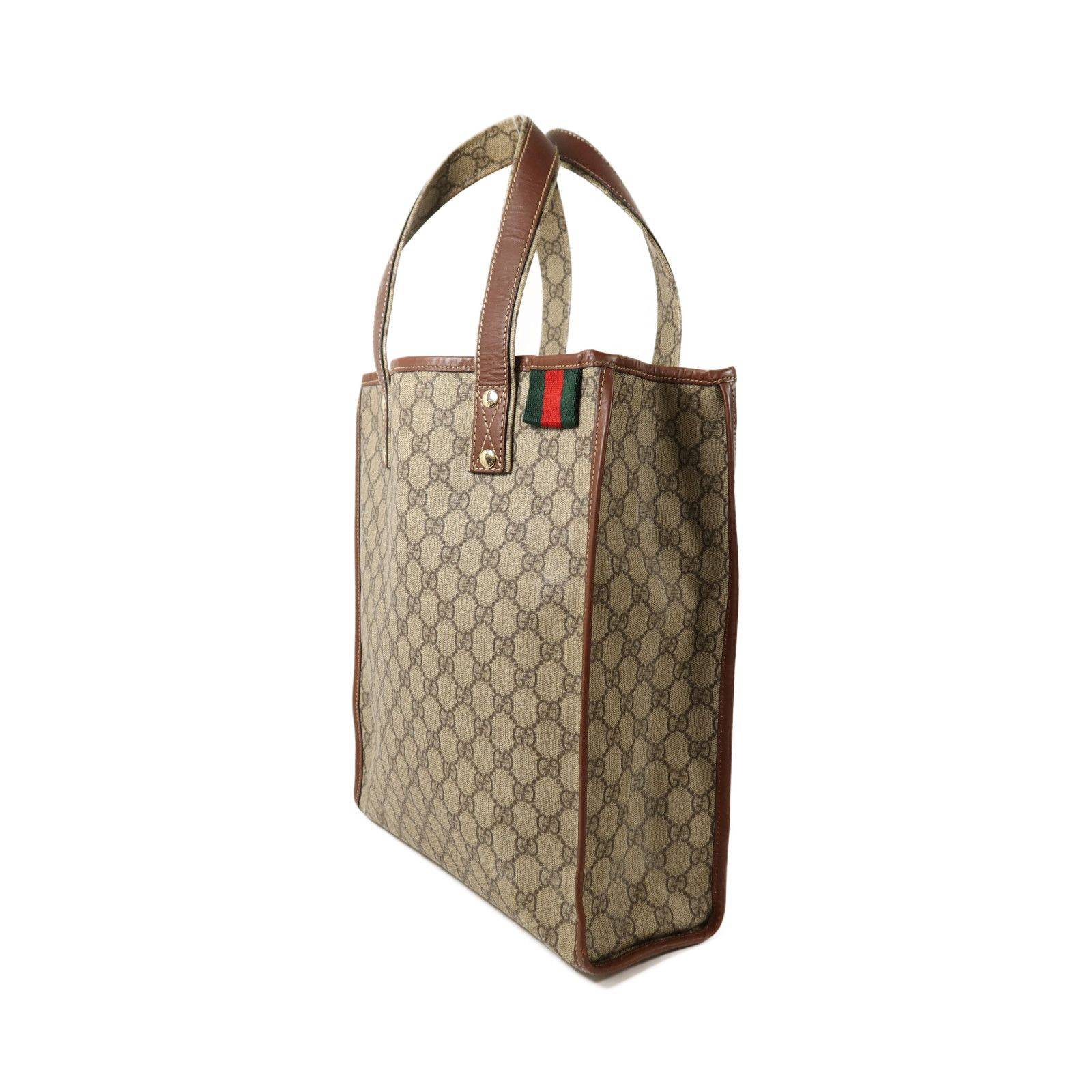 Gucci Small Vertical Web Loop Tote GG Supreme