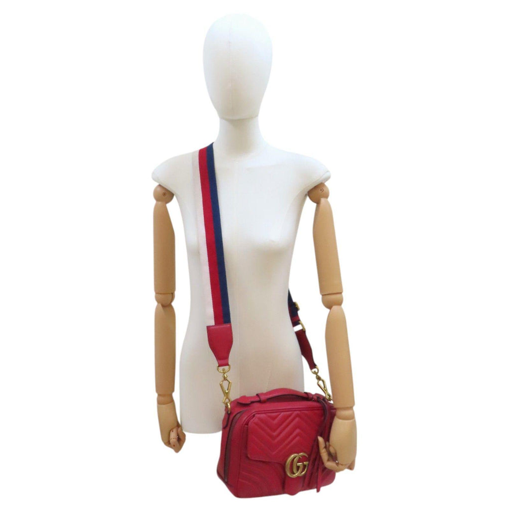 Gucci Small GG Marmont Sylvie Web Top Handle Bag
