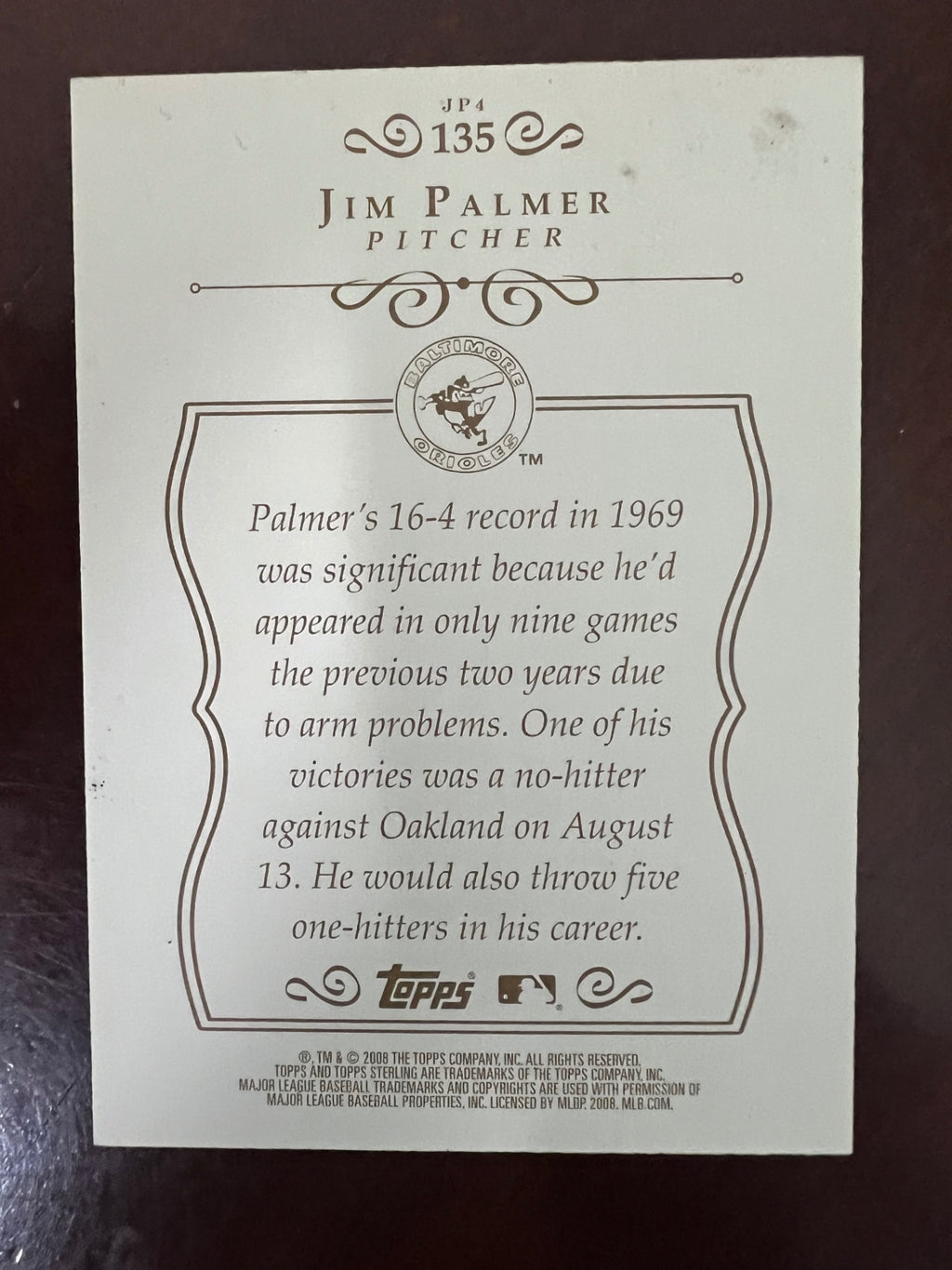 2008 Topps Sterling Jim Palmer #135 075/250