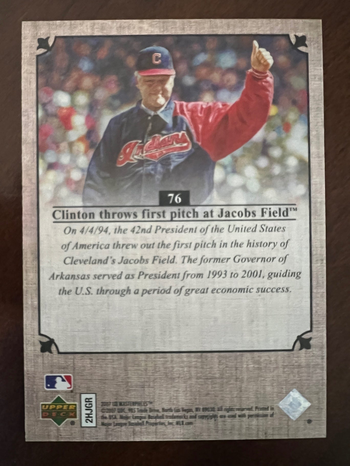 2007 Upper Deck Masterpieces Bill Clinton #76