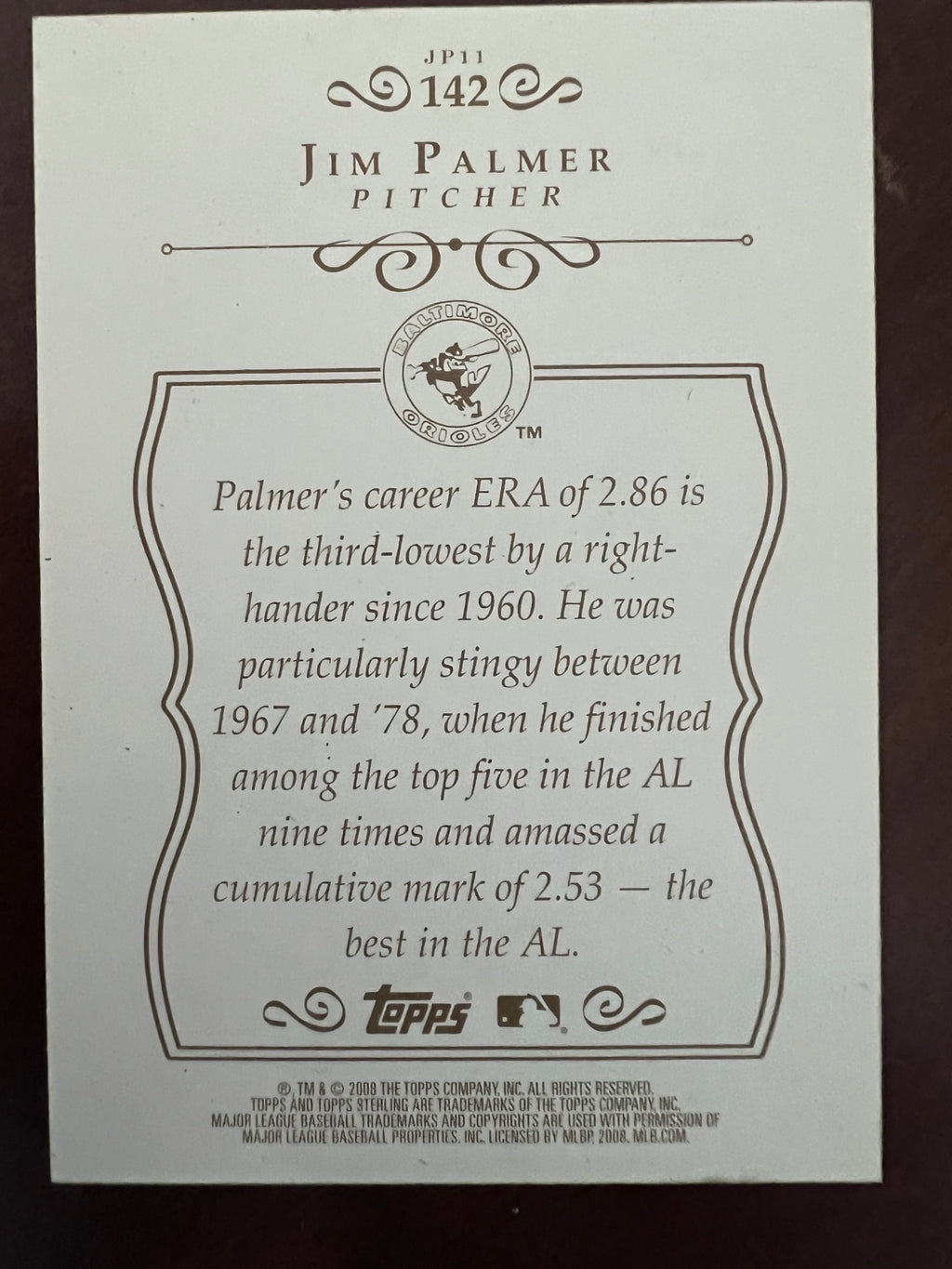2008 Topps Sterling Jim Palmer #142 220/250