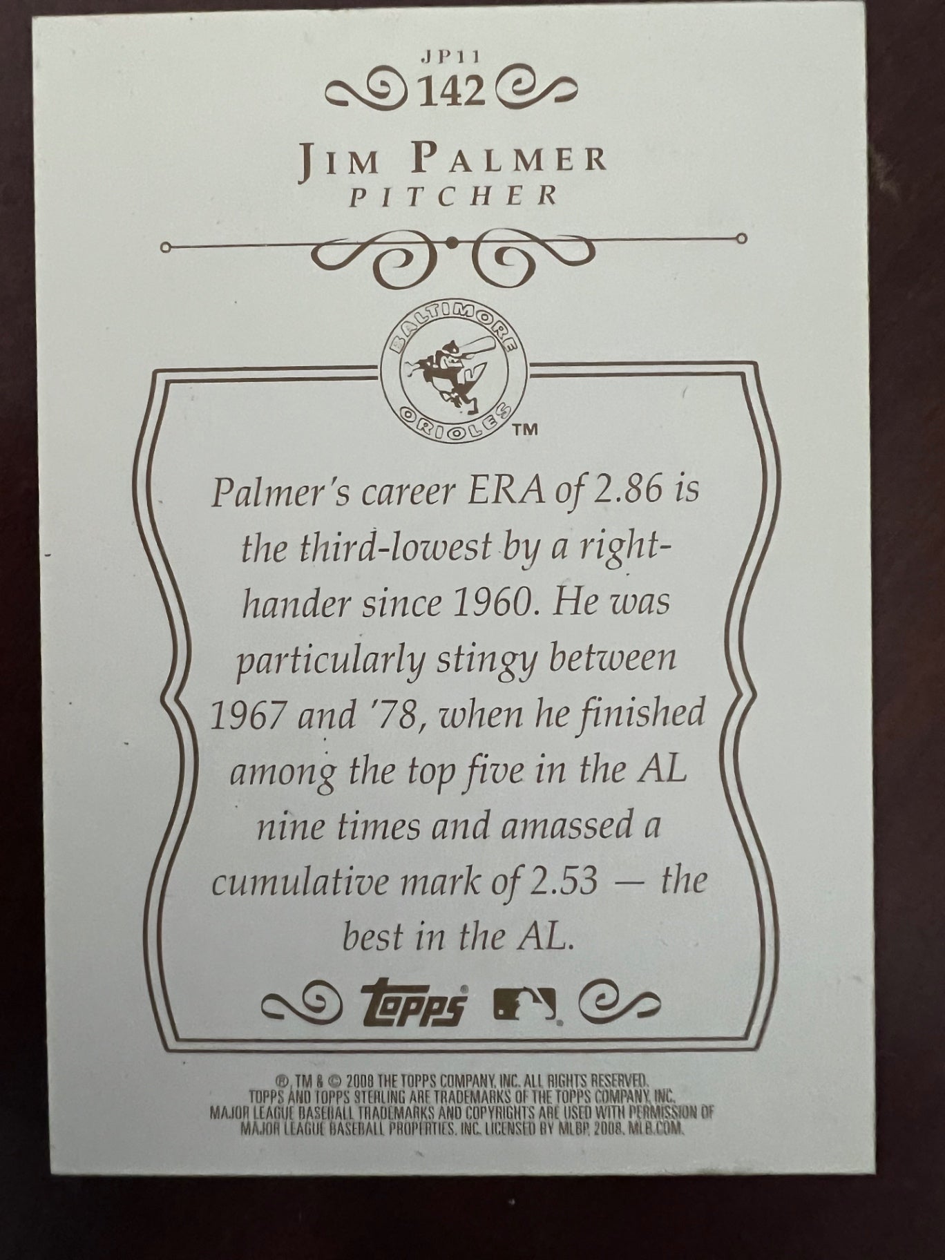 2008 Topps Sterling Jim Palmer #142 220/250