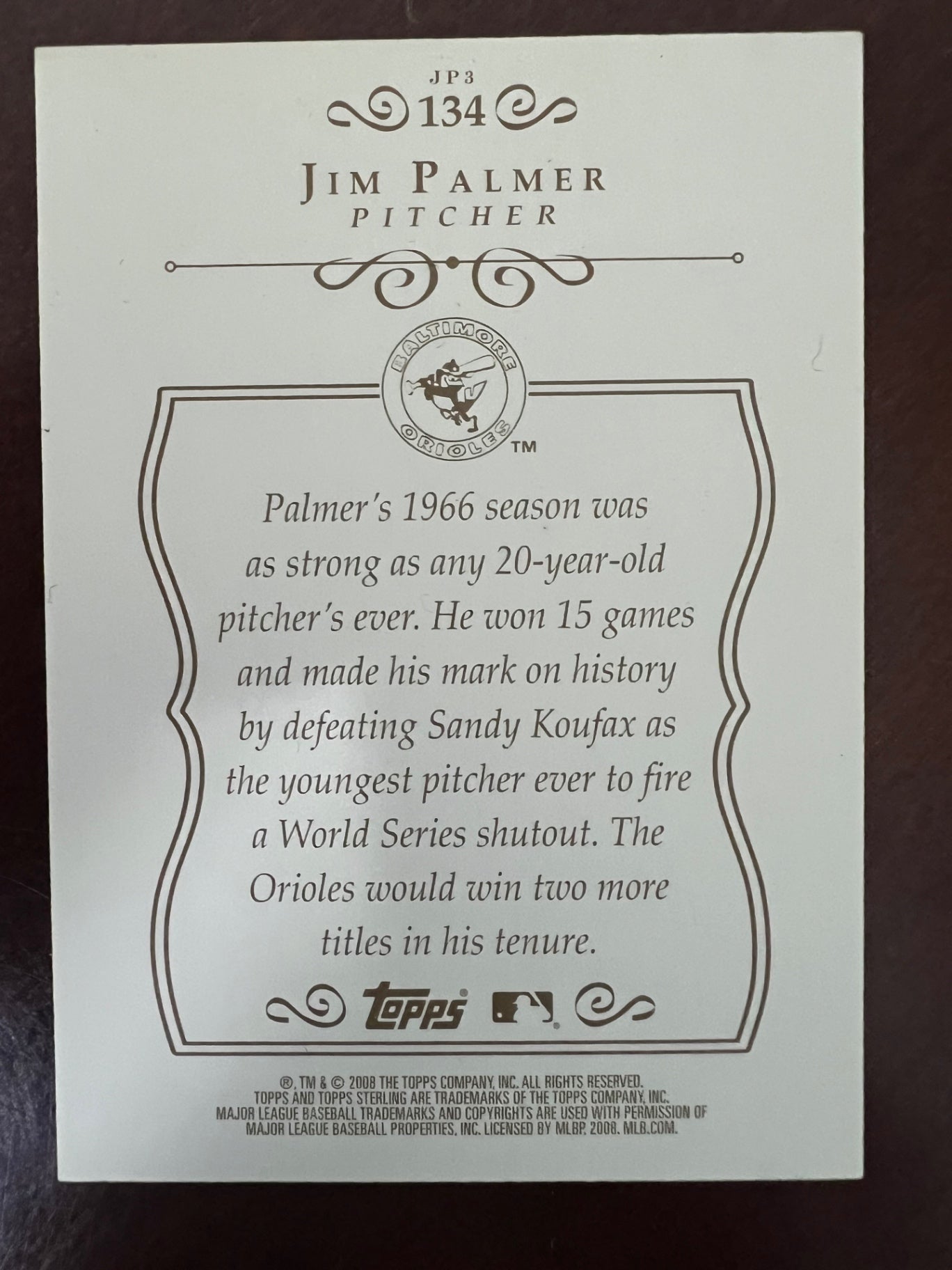 2008 Topps Sterling Jim Palmer #134 226/250