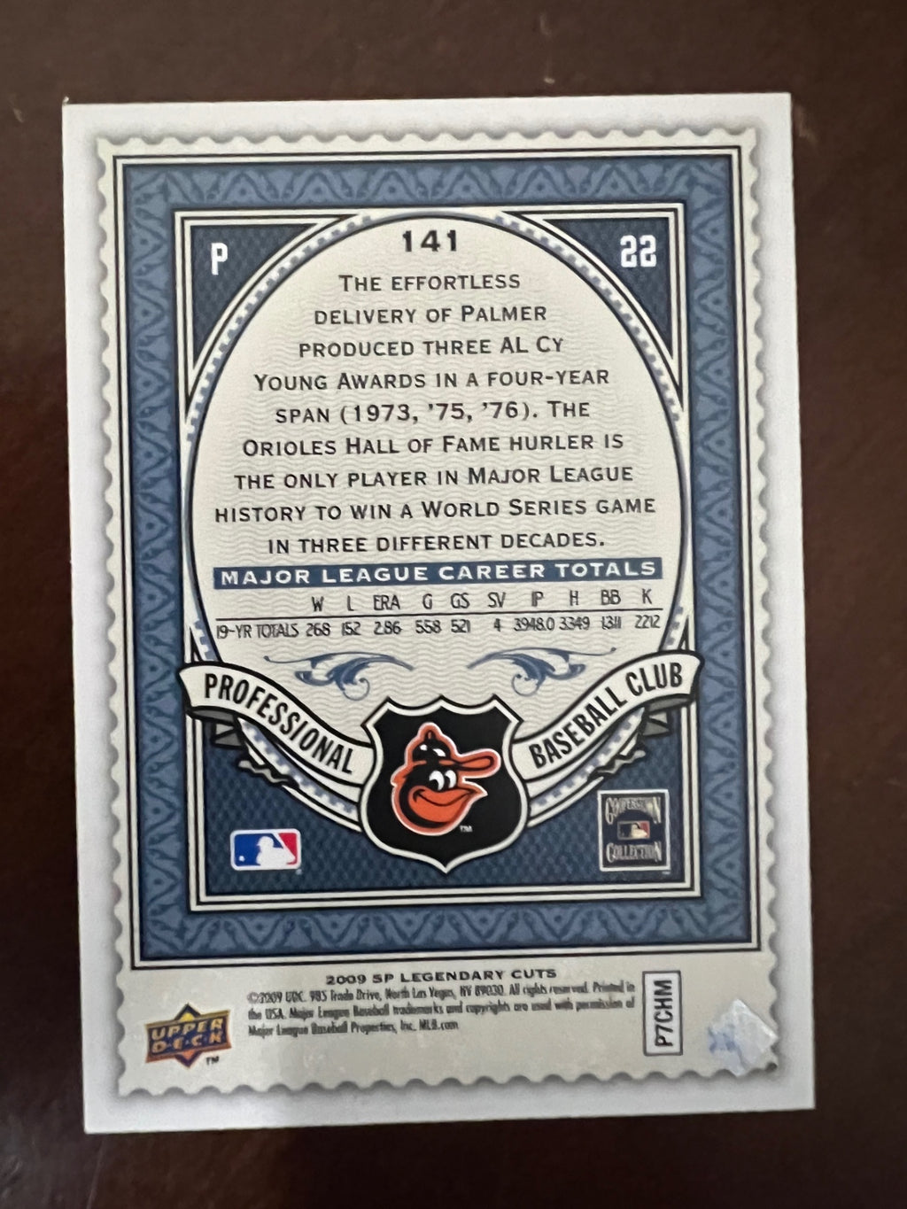 2009 SP Legendary Cuts Jim Palmer #141 Orioles