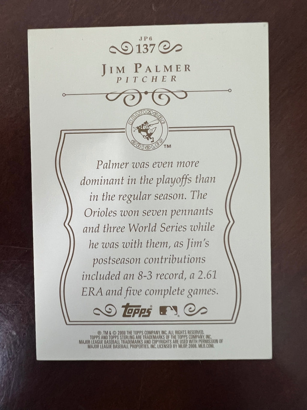 2008 Topps Sterling Jim Palmer #137 152/250