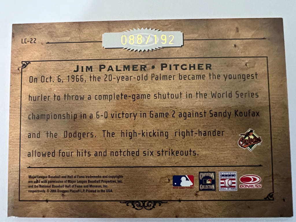 2004 Donruss Leather & Lumber Jim Palmer /192