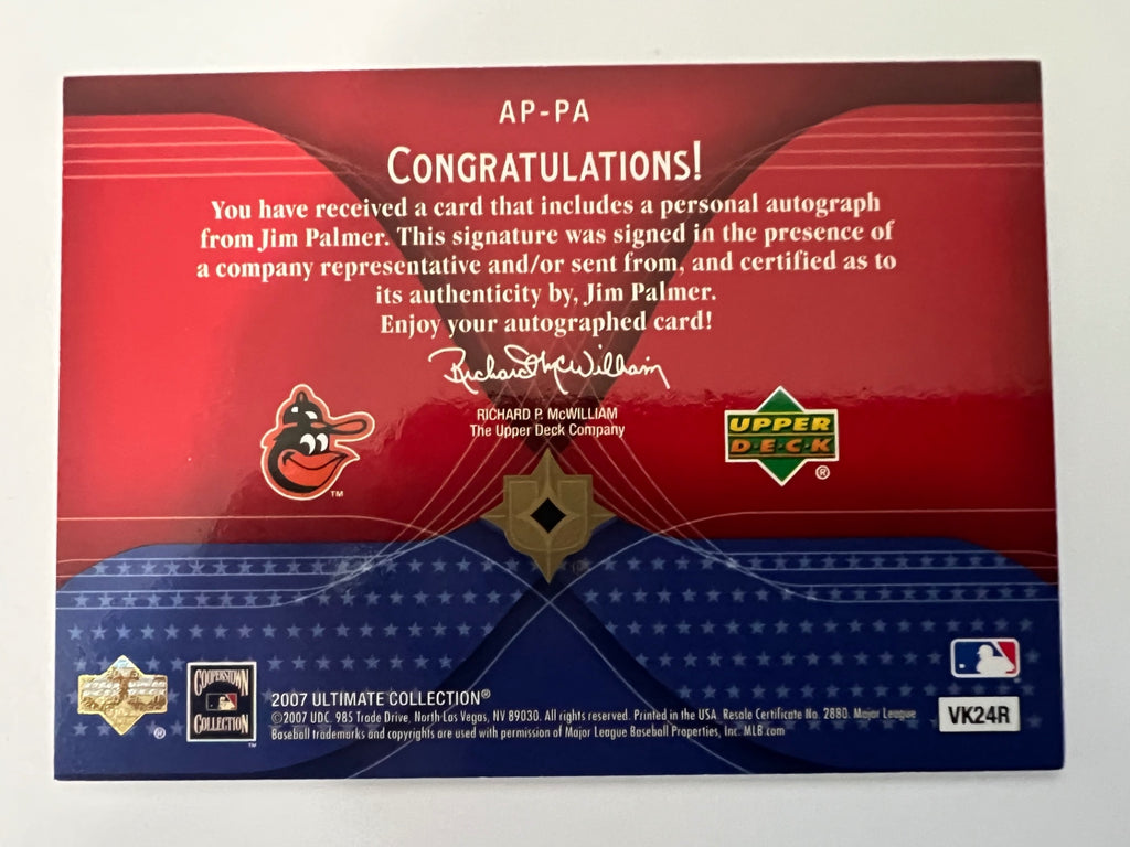2007 UD Ultimate America's Pastime Jim Palmer