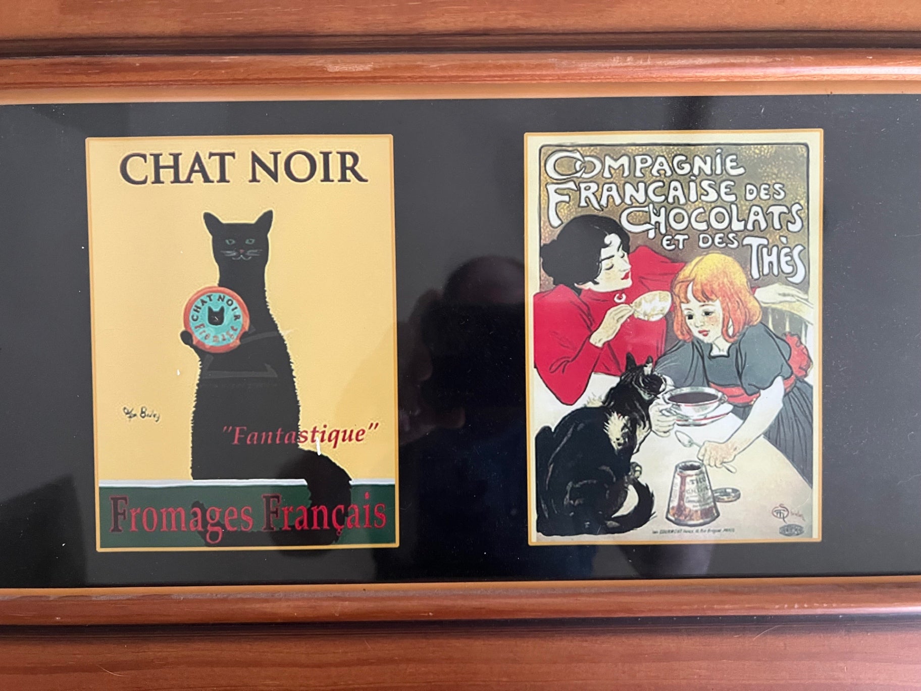 Vintage French Cat Advertising Framed Art