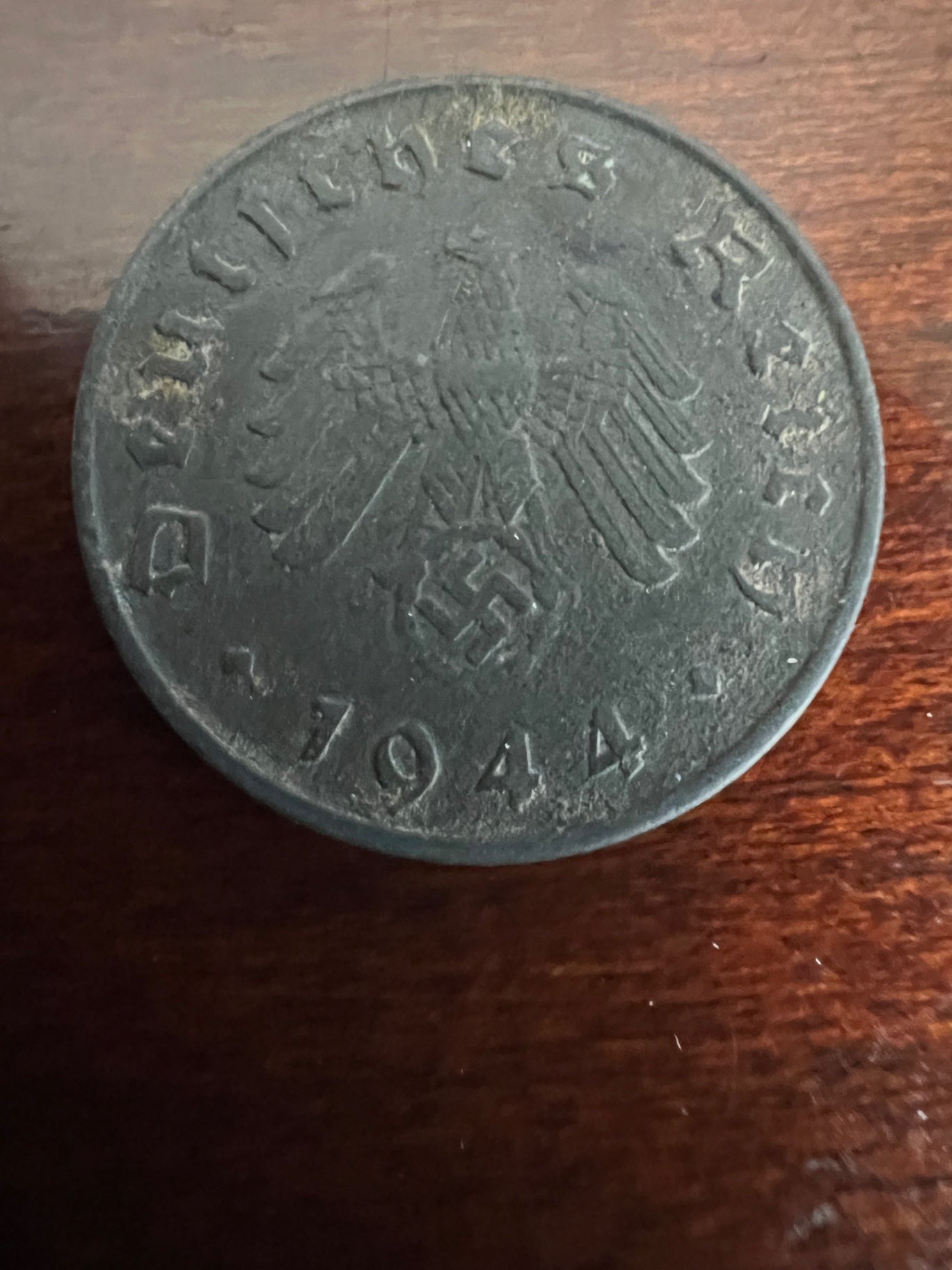 1941-D German 10 Reichspfennig Swastika Coin