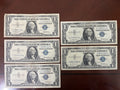 Lot of (5) 1957 $1 Silver Certificates - Blue Seals