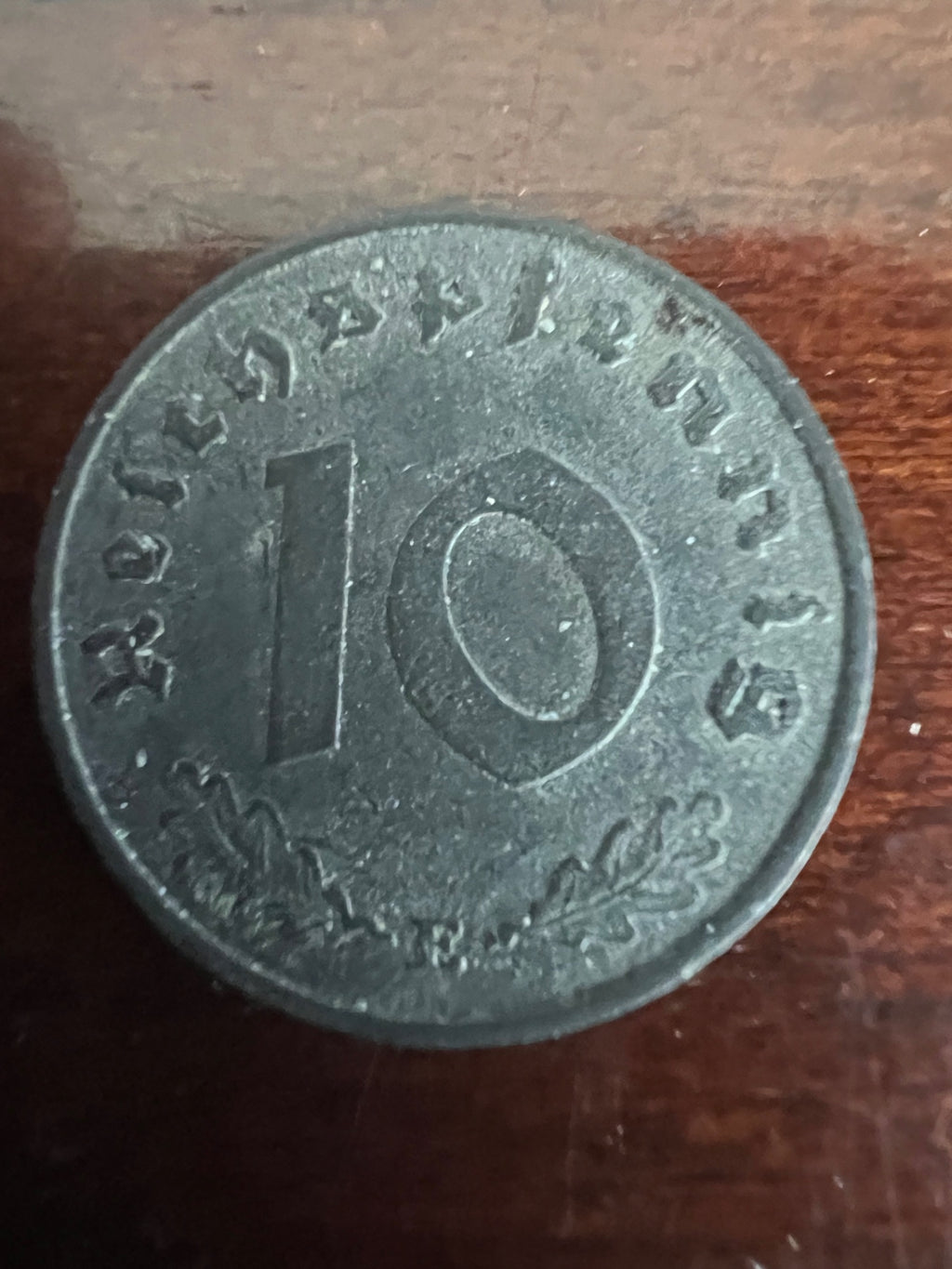 1940-E German 10 Reichspfennig Swastika Coin