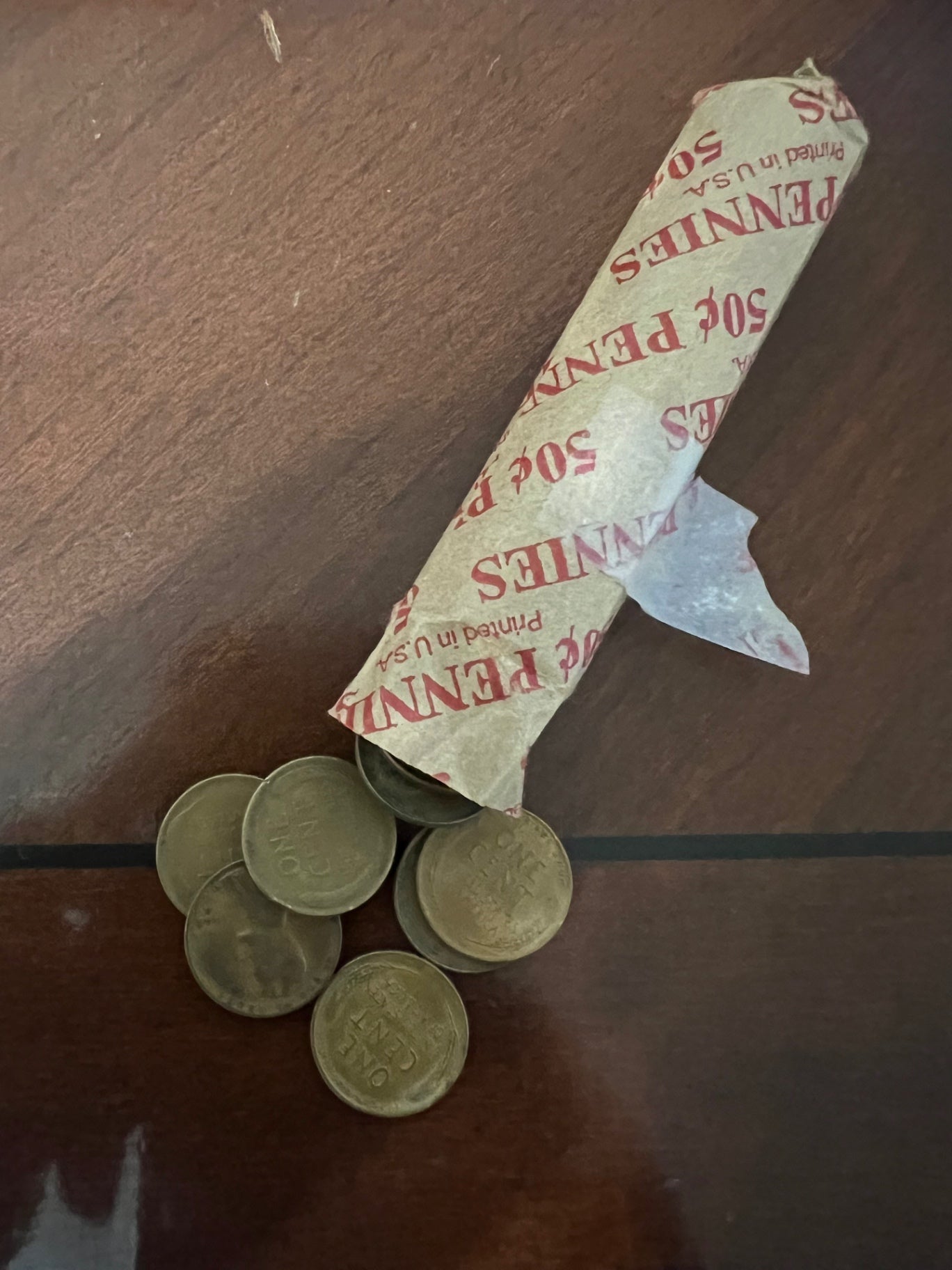 Roll of 50 Circulated Lincoln Wheat Cents