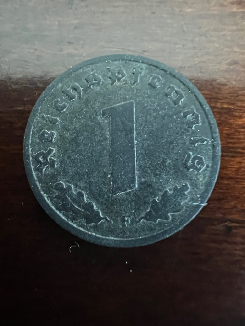 1942-F German 1 Reichspfennig Swastika Coin