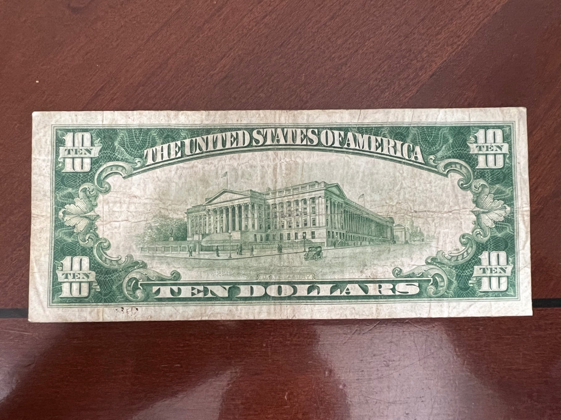 1928 $10 Gold Certificate Woods-Mellon Serial A33949477A