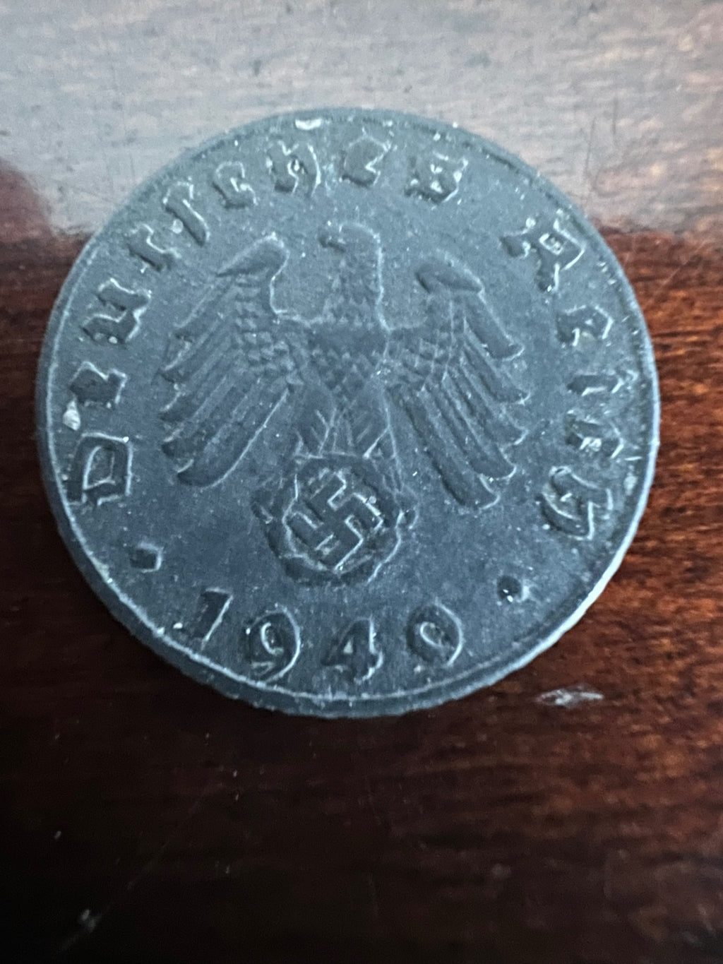 1940-B German 5 Reichspfennig Swastika Coin