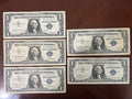 Lot of (5) $1 Silver Certificates - Mixed 1957, 1957A, 1957B - Blue Seals