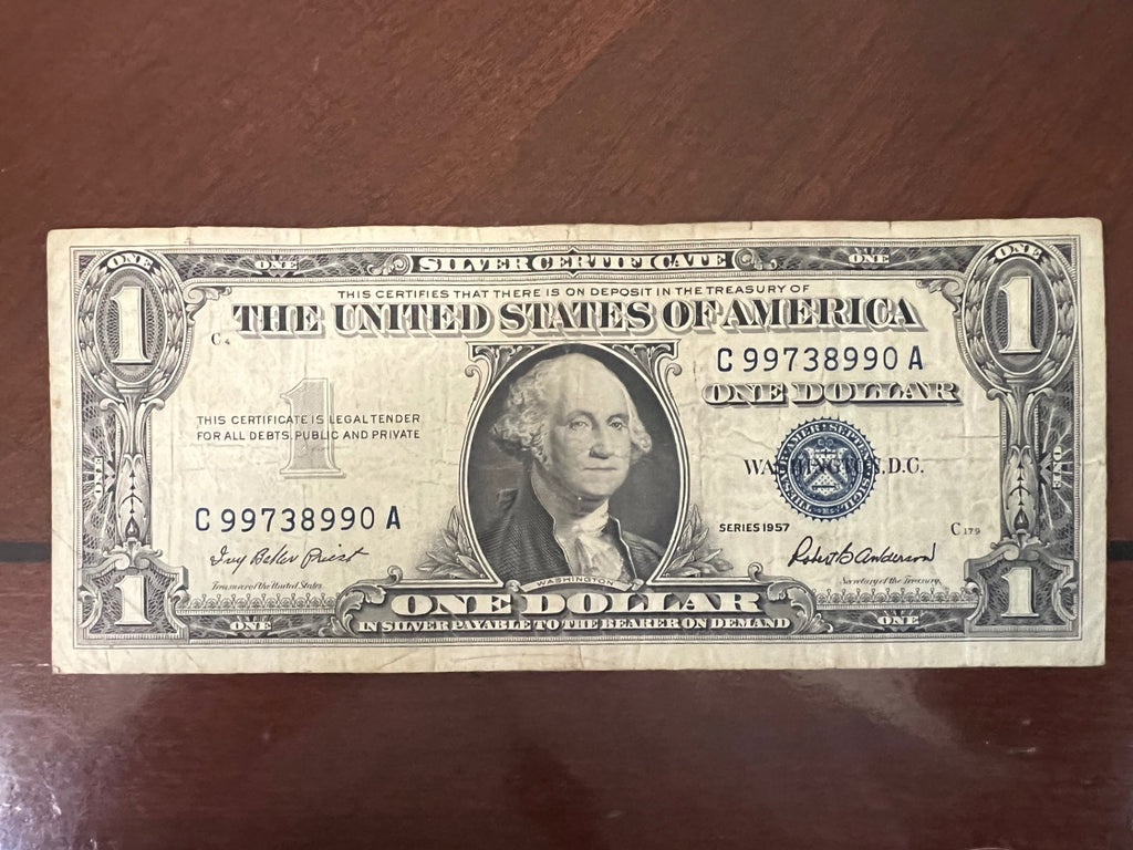 Lot of (5) $1 Silver Certificates - Mixed 1957, 1957A, 1957B - Blue Seals