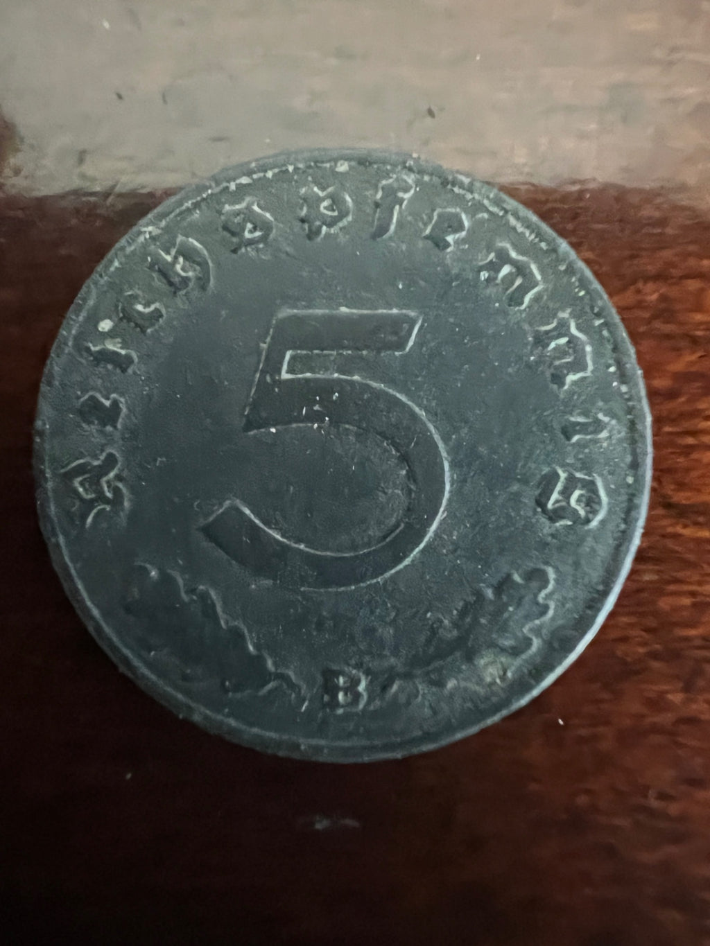 1940-B German 5 Reichspfennig Swastika Coin