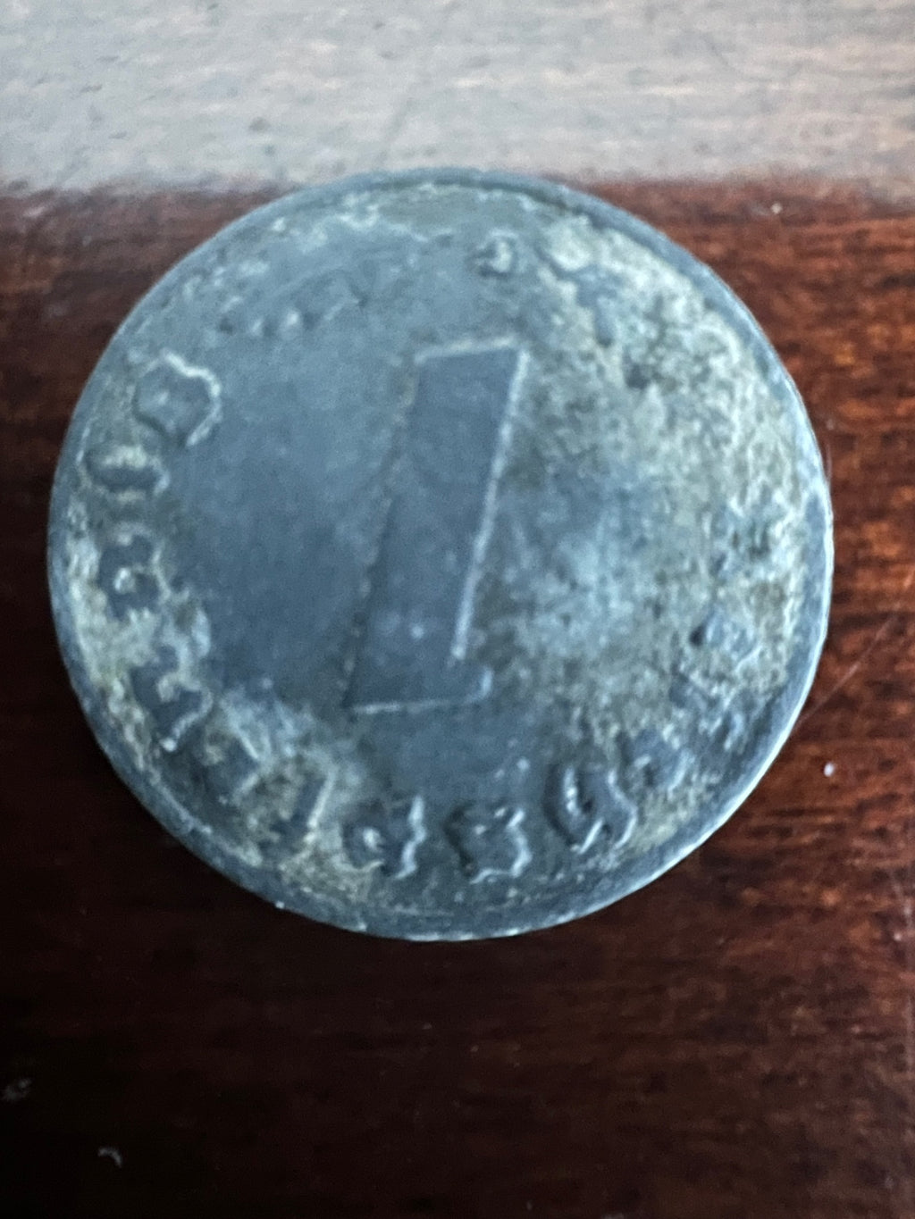 1942-G German 1 Reichspfennig Swastika Coin