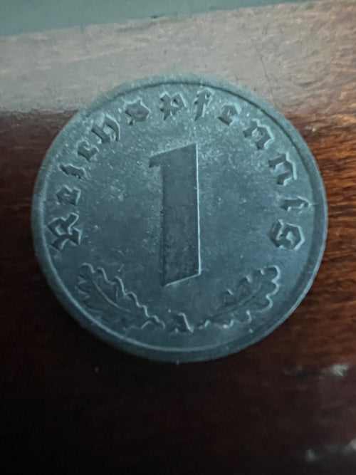 1943-A German 1 Reichspfennig Swastika Coin
