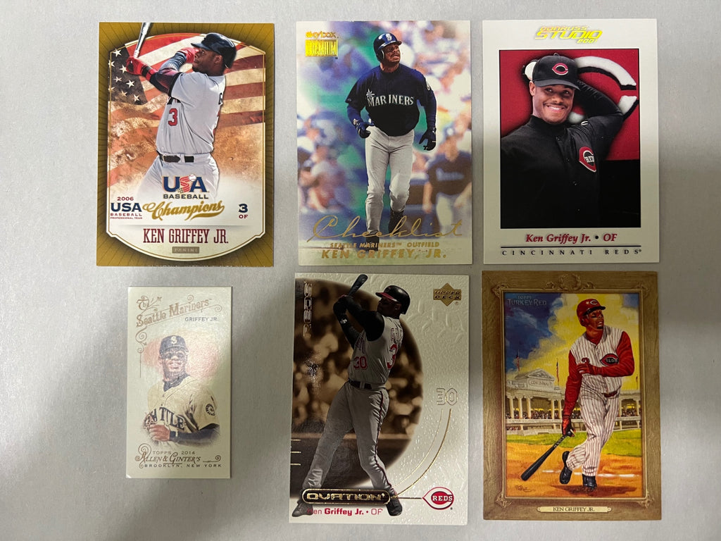 Ken Griffey Jr. 6-Card Lot - 1999-2013 - Allen & Ginter SP, USA Champions, Ovation