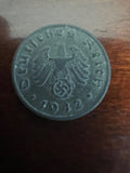 1942-F German 1 Reichspfennig Swastika Coin