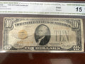 1928 $10 Gold Certificate Woods-Mellon CGA 15