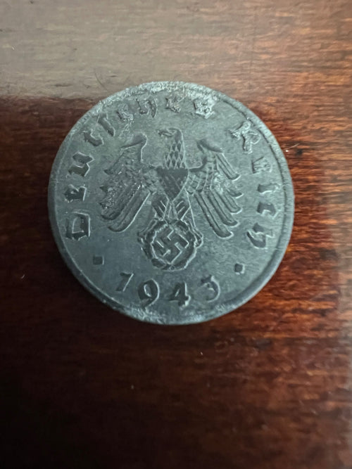 1943-A German 1 Reichspfennig Swastika Coin