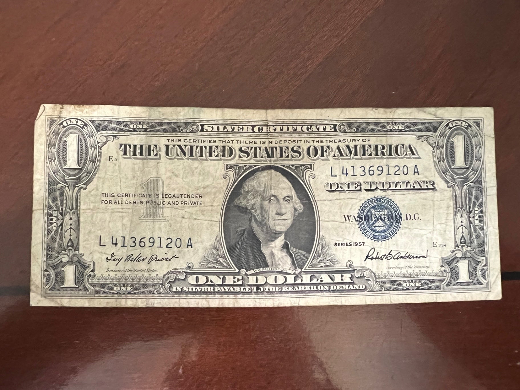 Lot of (5) 1957 $1 Silver Certificates - Blue Seals