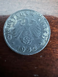 1942-G German 1 Reichspfennig Swastika Coin