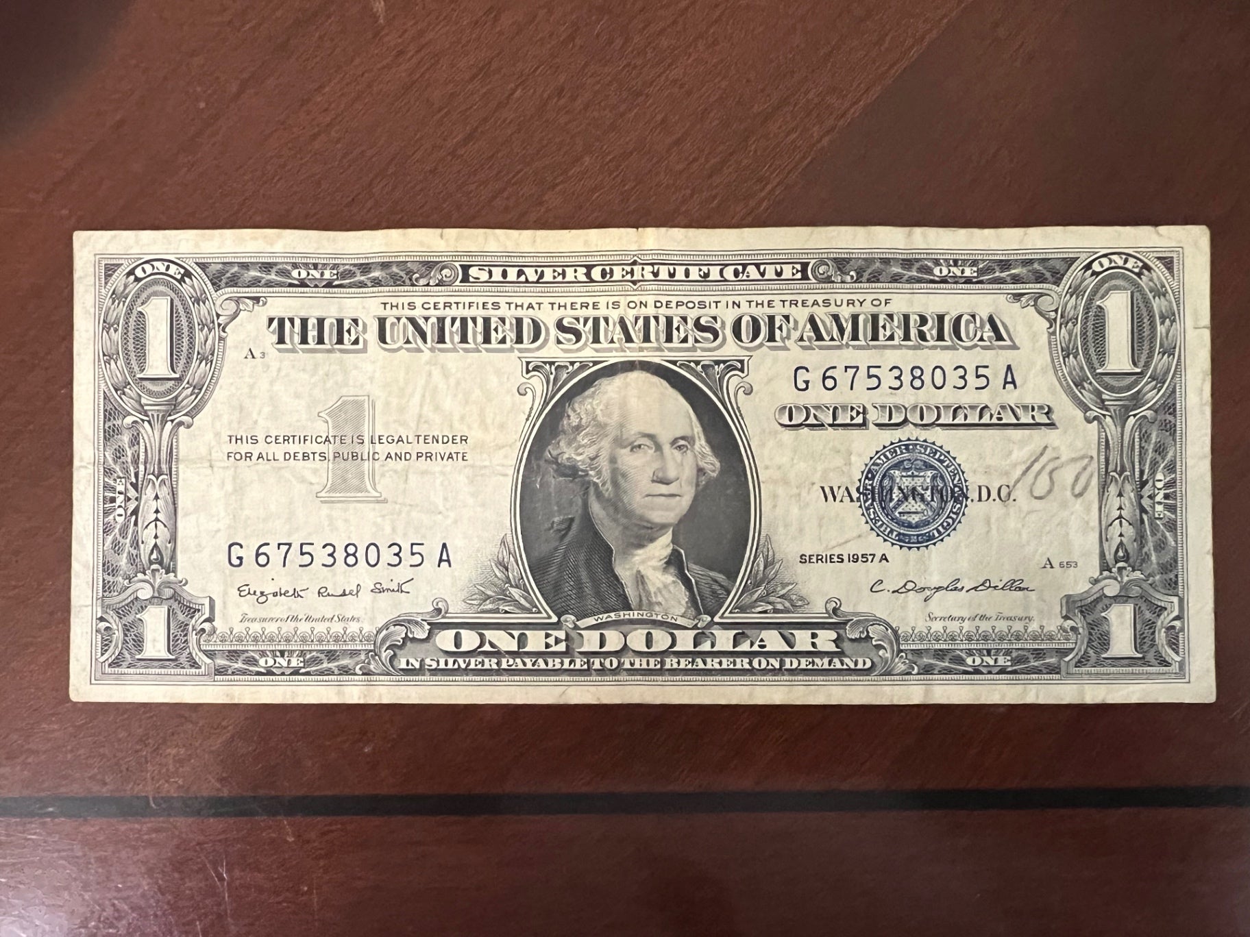Lot of (5) 1957-A $1 Silver Certificates - Blue Seals - Smith/Dillon Signatures