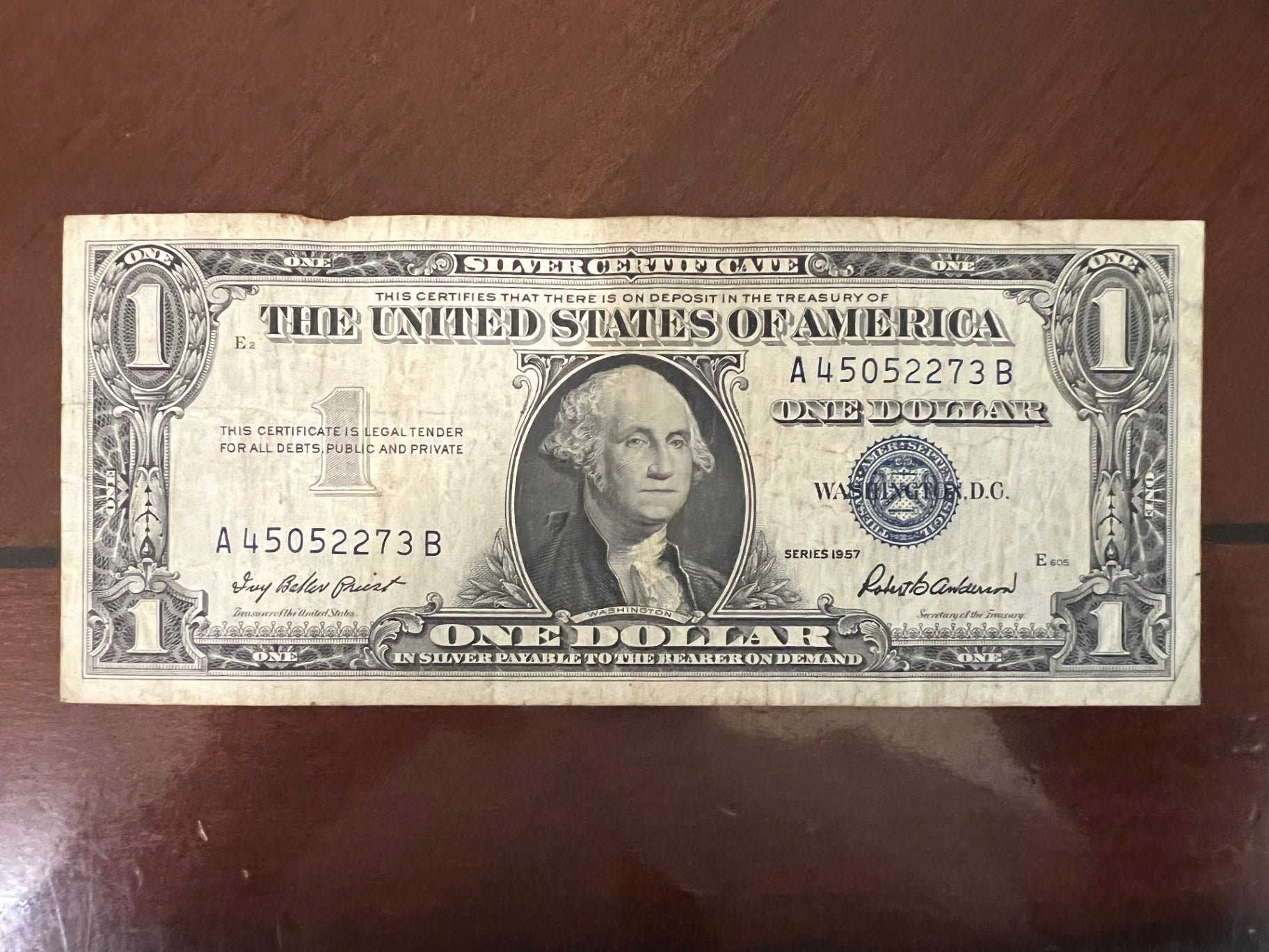 Lot of (5) $1 Silver Certificates - Mixed 1957, 1957A, 1957B - Blue Seals