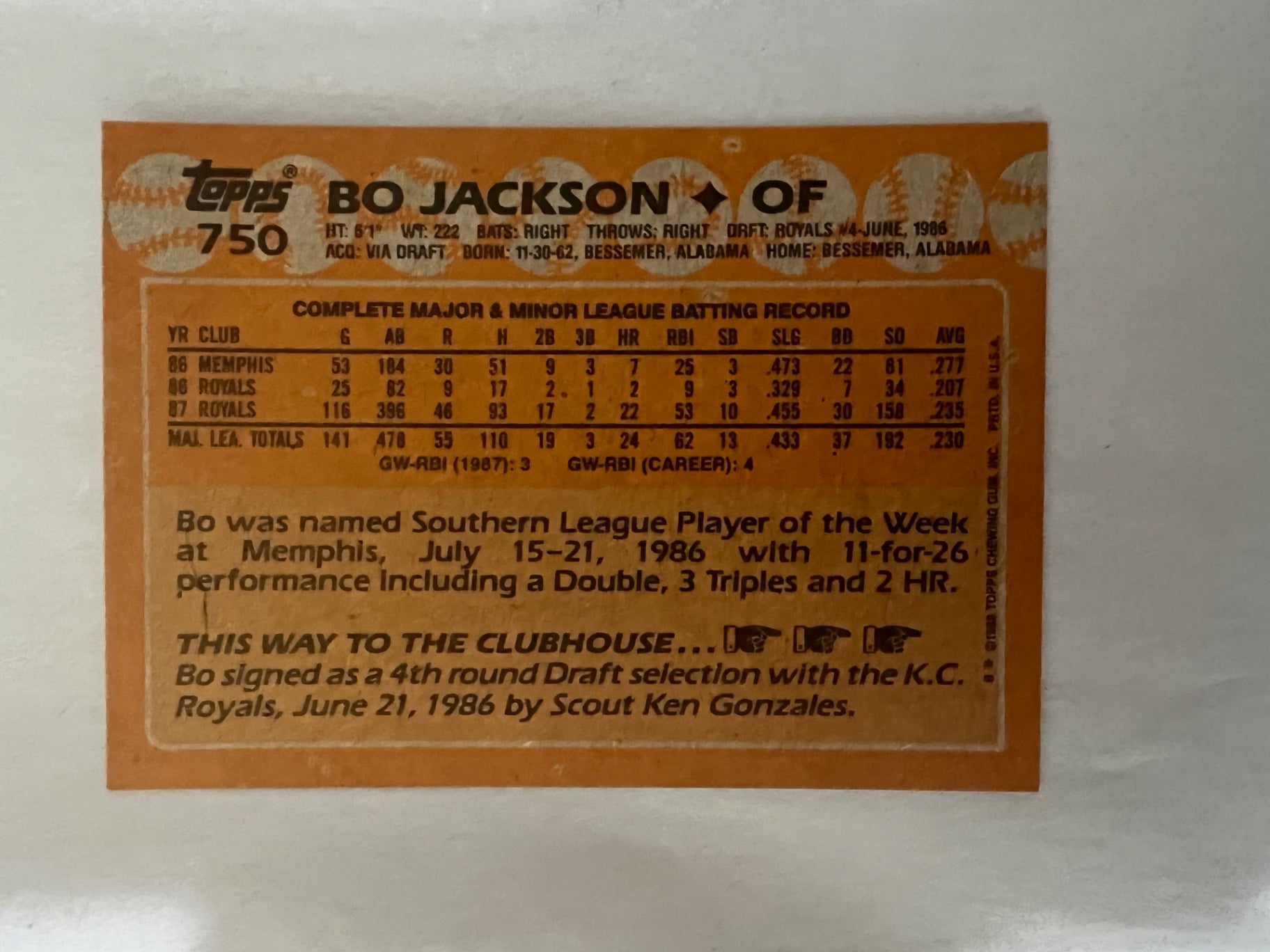 Bo Jackson 11-Card Legacy Lot - 1988-1992 - Topps #750, Pro Set, Diamond Kings