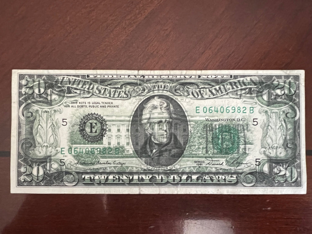 1981 $20 Bill Significant Offset Error