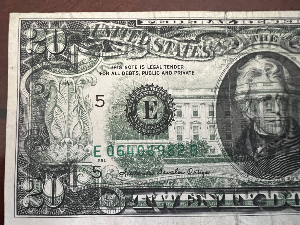 1981 $20 Bill Significant Offset Error