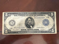 1914 $5 New York Large Size Reserve Note Horse Blanket