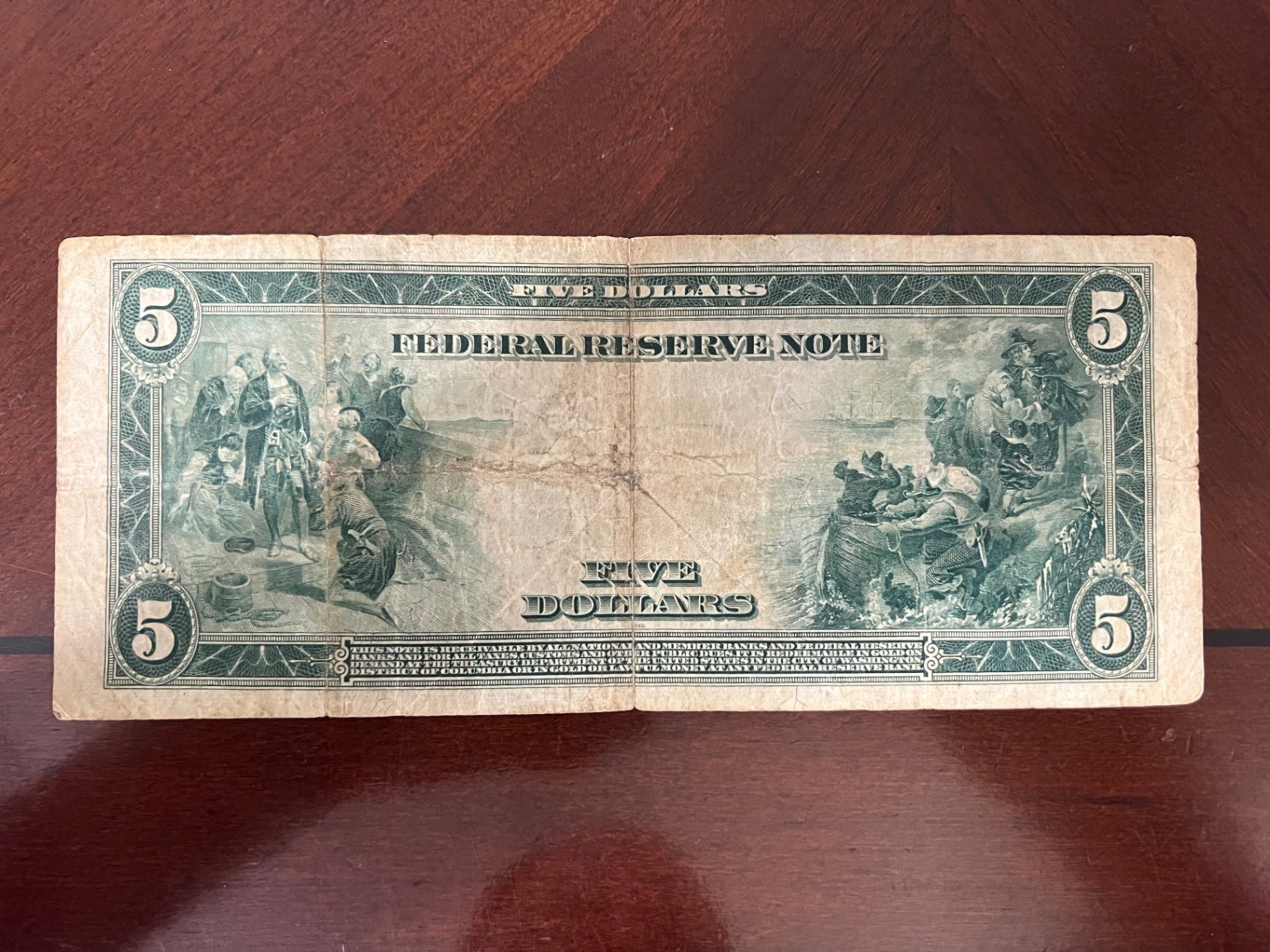 1914 $5 New York Large Size Reserve Note Horse Blanket