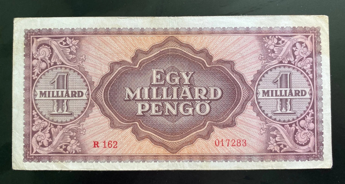 1946 Hungary 1 Billion Pengo Banknote Budapest Magyar Nemzeti Bank