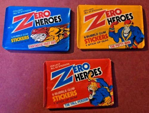 3 Pack Set - 1983 Donruss Zero Heroes 3 Pack Art Variation Set