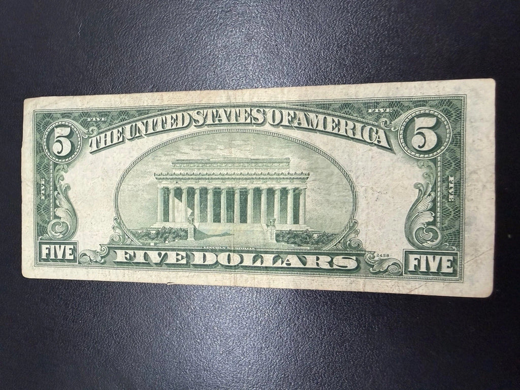 1950C $5 Federal Reserve Note Cleveland D Green Seal Fr. 1963-D Vintage Bill