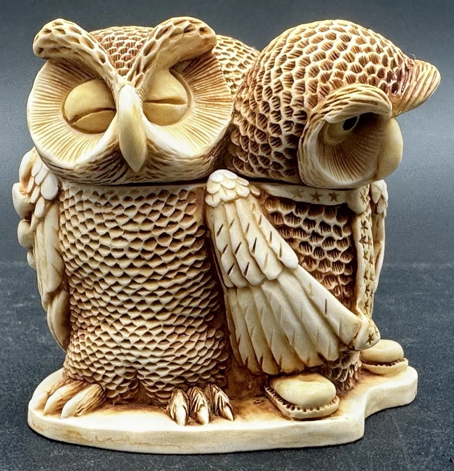 1995 Harmony Kingdom Wise Guys Owl Box Figurine